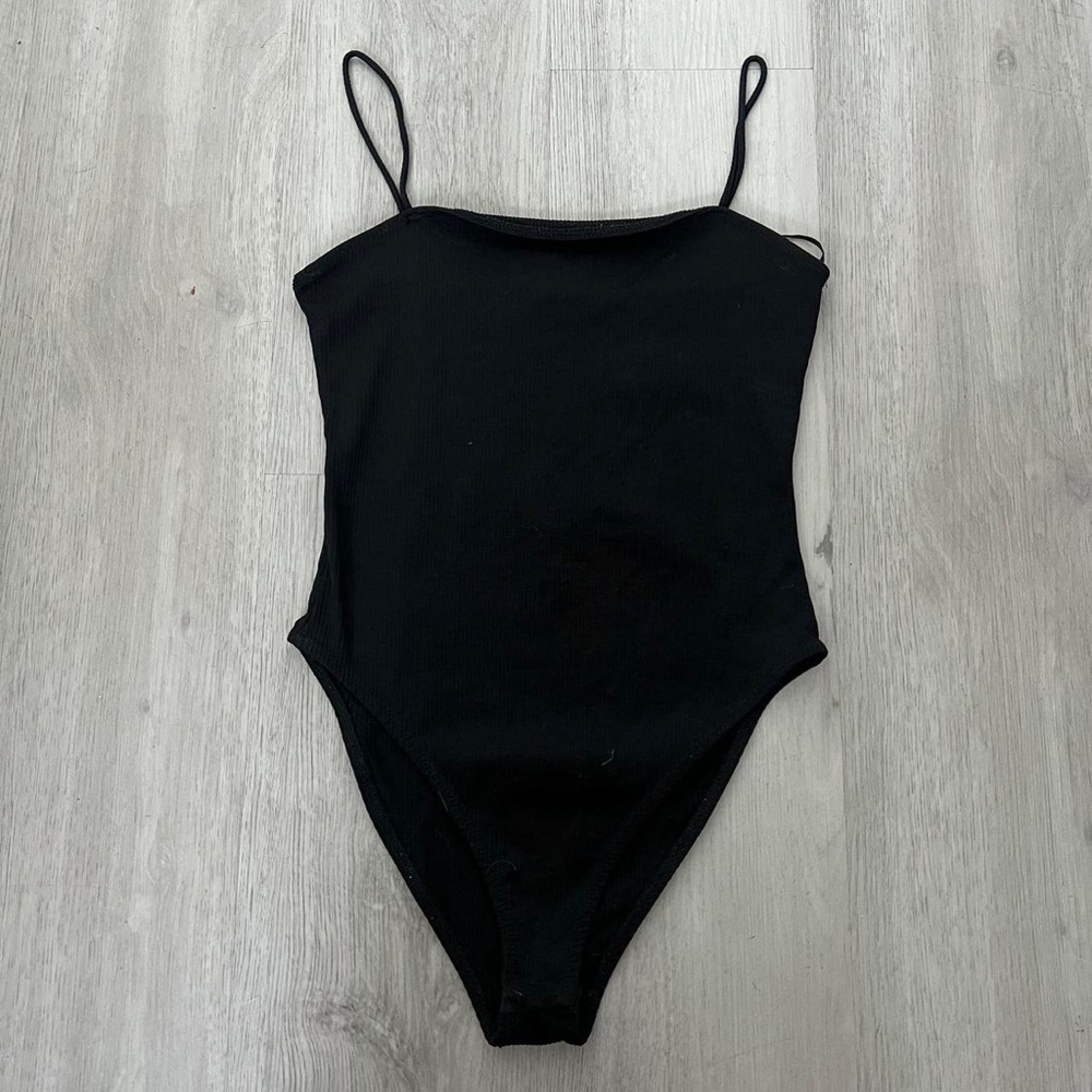 zara spaghetti strap black bodysuit